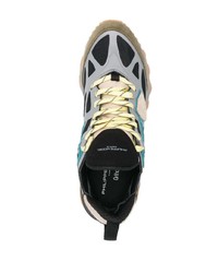 graue Wildleder niedrige Sneakers von Philippe Model Paris