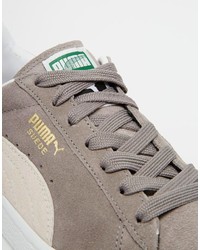 graue Wildleder niedrige Sneakers von Puma