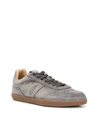 graue Wildleder niedrige Sneakers von Tod's