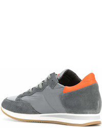 graue Wildleder niedrige Sneakers von Philippe Model