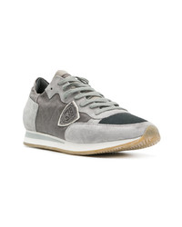 graue Wildleder niedrige Sneakers von Philippe Model