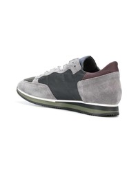 graue Wildleder niedrige Sneakers von Philippe Model