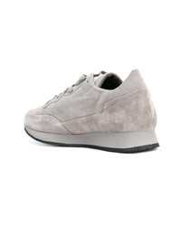 graue Wildleder niedrige Sneakers von Philippe Model