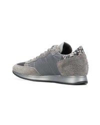 graue Wildleder niedrige Sneakers von Philippe Model