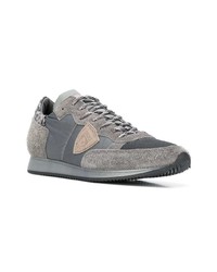 graue Wildleder niedrige Sneakers von Philippe Model