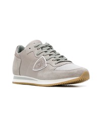 graue Wildleder niedrige Sneakers von Philippe Model