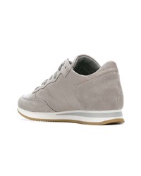 graue Wildleder niedrige Sneakers von Philippe Model