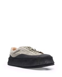 graue Wildleder niedrige Sneakers von Jil Sander