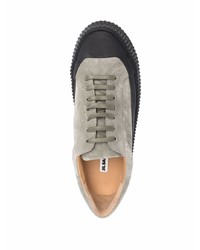 graue Wildleder niedrige Sneakers von Jil Sander