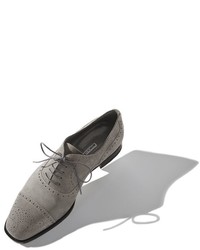 graue Wildleder Oxford Schuhe von Manolo Blahnik