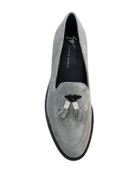 graue Wildleder Slipper mit Quasten von Giuseppe Zanotti Design