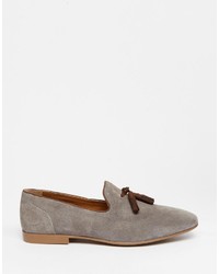 graue Wildleder Slipper mit Quasten von Asos