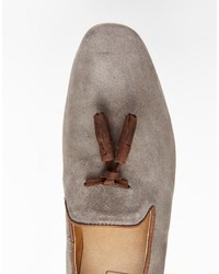 graue Wildleder Slipper mit Quasten von Asos