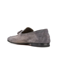 graue Wildleder Slipper mit Quasten von Santoni