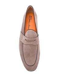 graue Wildleder Slipper von Santoni