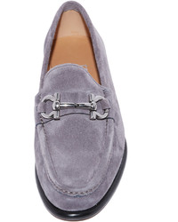 graue Wildleder Slipper von Salvatore Ferragamo