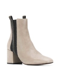 graue Wildleder Stiefeletten von Brunello Cucinelli