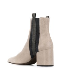 graue Wildleder Stiefeletten von Brunello Cucinelli