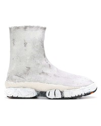 graue Wildlederfreizeitstiefel von Maison Margiela