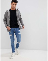 graue Windjacke von Hollister