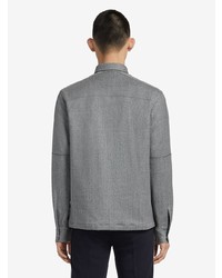 graue Wollshirtjacke von Z Zegna