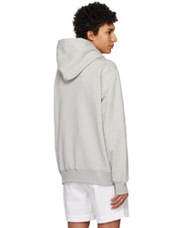 grauer bedruckter Fleece-Pullover mit einem Kapuze von Polo Ralph Lauren