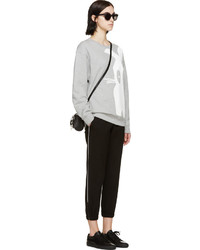 grauer bedruckter Oversize Pullover von MCQ