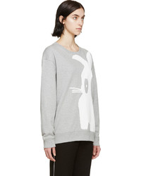 grauer bedruckter Oversize Pullover von MCQ