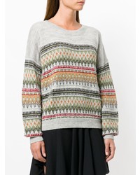 grauer bedruckter Oversize Pullover von Isabel Marant Etoile