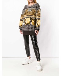 grauer bedruckter Oversize Pullover von Junya Watanabe
