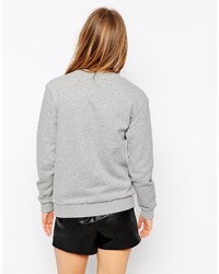 grauer bedruckter Oversize Pullover von A Question Of
