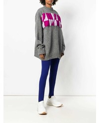grauer bedruckter Oversize Pullover von Calvin Klein 205W39nyc