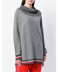 grauer bedruckter Oversize Pullover von Stella McCartney