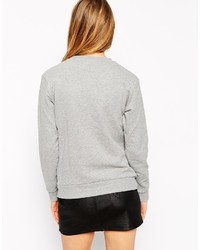 grauer bedruckter Oversize Pullover von A Question Of