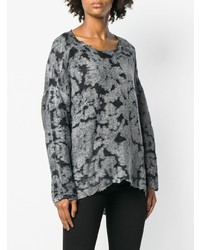 grauer bedruckter Oversize Pullover von Avant Toi