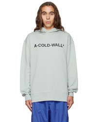grauer bedruckter Pullover mit einem Kapuze von A-Cold-Wall*