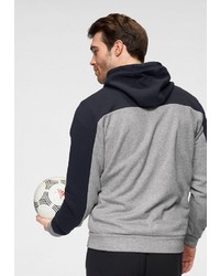 grauer bedruckter Pullover mit einem Kapuze von adidas