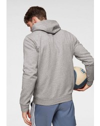 grauer bedruckter Pullover mit einem Kapuze von adidas