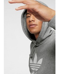 grauer bedruckter Pullover mit einem Kapuze von adidas Originals