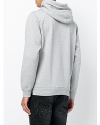 grauer bedruckter Pullover mit einem Kapuze von Diesel