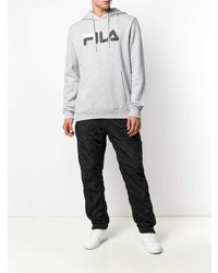 grauer bedruckter Pullover mit einem Kapuze von Fila