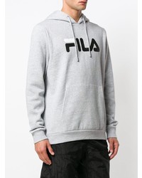 grauer bedruckter Pullover mit einem Kapuze von Fila