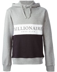 grauer bedruckter Pullover mit einem Kapuze von Billionaire Boys Club