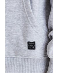 grauer bedruckter Pullover mit einem Kapuze von BLEND