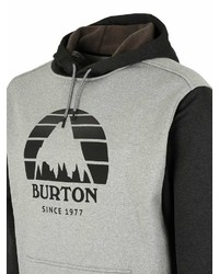 grauer bedruckter Pullover mit einem Kapuze von Burton