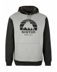 grauer bedruckter Pullover mit einem Kapuze von Burton
