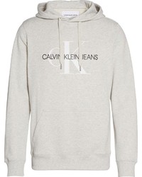 grauer bedruckter Pullover mit einem Kapuze von Calvin Klein Jeans