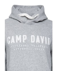 grauer bedruckter Pullover mit einem Kapuze von Camp David