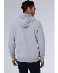 grauer bedruckter Pullover mit einem Kapuze von Camp David