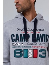 grauer bedruckter Pullover mit einem Kapuze von Camp David